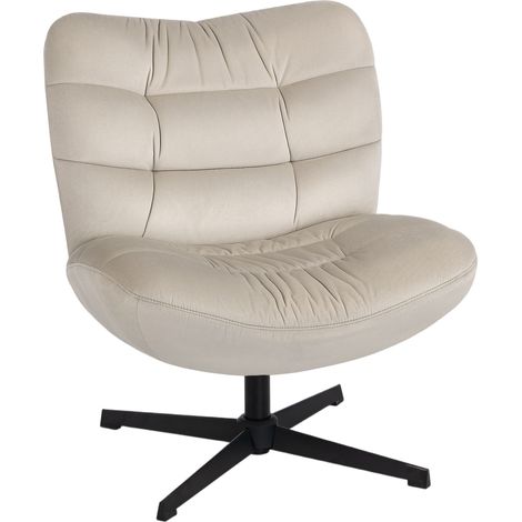 Fauteuil lounge TALIK tissu chenille grège (1/5)