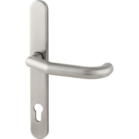 BKS Drückerlochteil gekröpft, mit Langschild PZ 92 mm, für außen,Edelstahl (1/5)
