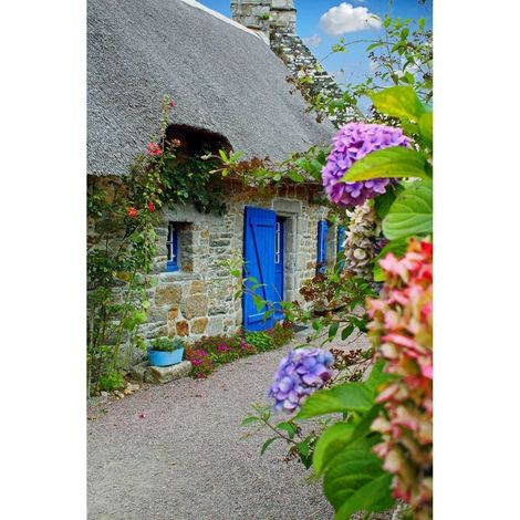 Tableau sur toile chaumière de Névez 30x45 cm - Impression sur Toile Murale Décorative - Image imprimée en HD sur Toile - Toile sur Châssis en Bois FSC - Fabriqué en France (1/4)