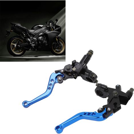 Accessoires moto : tige de pompe de frein et d'embrayage pour Honda, Yamaha, Kawasaki et Suzuki (vendue par paire, gauche et droite), bleue. (1/5)