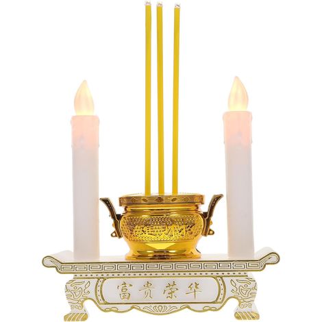 Brûleur Parfum Électronique LED Sécurisé sans Feu en Plastique, Décoration pour Salle Bouddhiste, Adapté aux Garçon et Filles et Animaux, Fonctionnant 2 Piles AAA (1/5)
