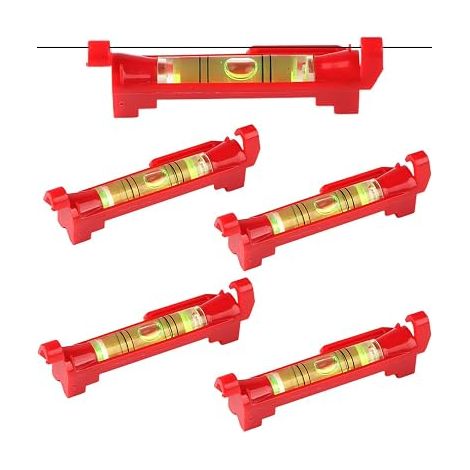 Set of 4 Spirit Levels on Line Level for Masonry Plumbing Gutter Red (1/5)