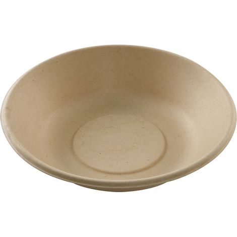 Assiette creuse crème en canne à sucre Ø 19 cm - 800 unités - Betik
