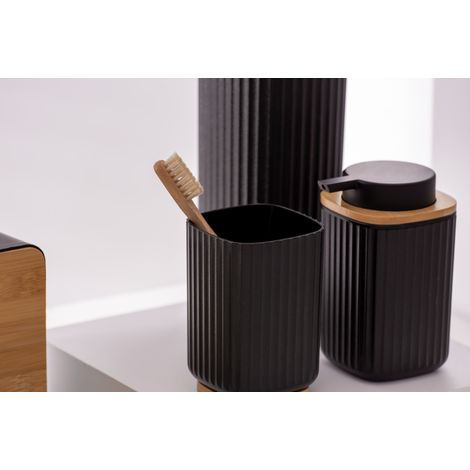 Wenko Rotello Set di Pulizia WC Bianco Nero (1/5)