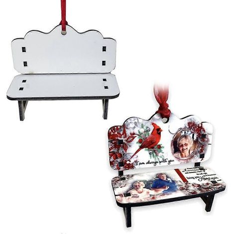Long banc-chaise décoratif, pendentif, ornement pour sapin de Noël, style 1 (1/4)