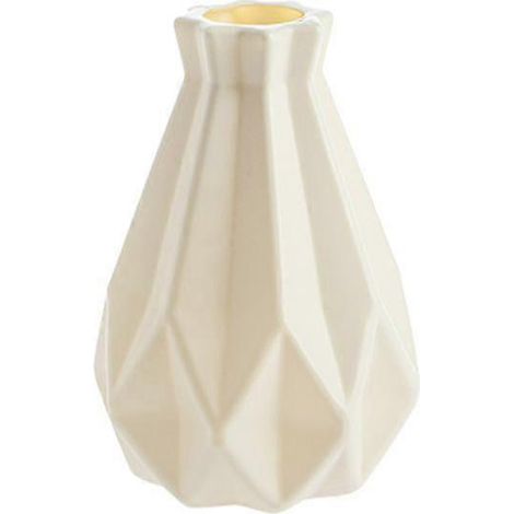 Vase Wabjtam en plastique blanc pour fleurs, incassable, aspect céramique, style géométrique, vase décoratif pour la décoration intérieure (1/3)