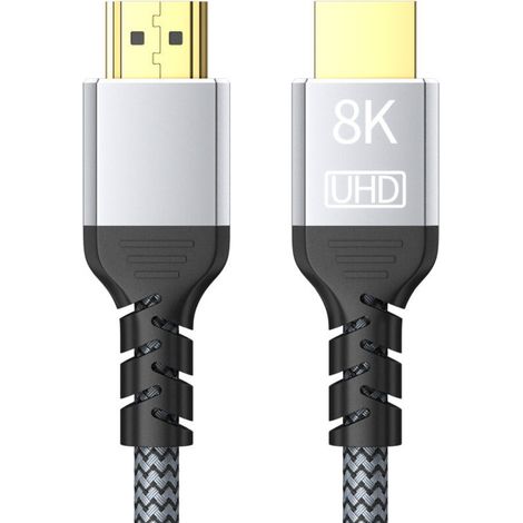 High-Speed-HDMI-Kabel 8K 60Hz, 4K 120Hz, 48 Gbit/s mit Dolby, kompatibel mit Fire TV, Roku TV, PS5, Xbox Series X und Samsung – 2 m – Crezuo