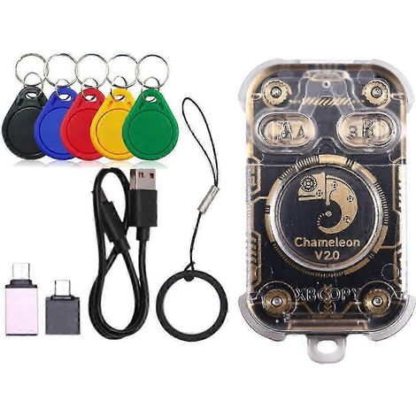 Simulateur de lecteur de puces RFID Chameleon V2.0, copieur NFC + 5 porte-clés CUID, cartes 125K 13,56 MHz (1/5)