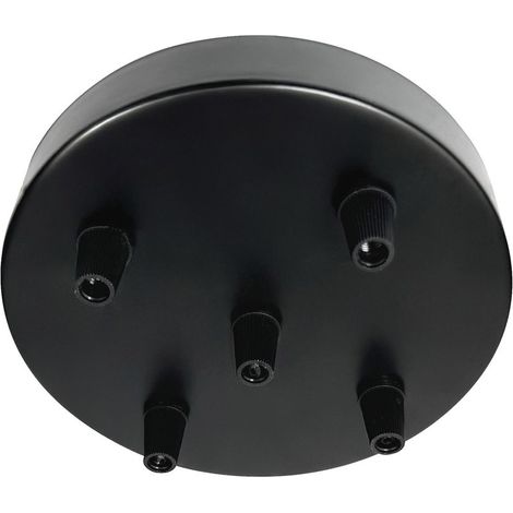 Rosone da soffitto TIBELEC in metallo nero con 5 cavi, diametro 15 cm TIBELEC (1/3)