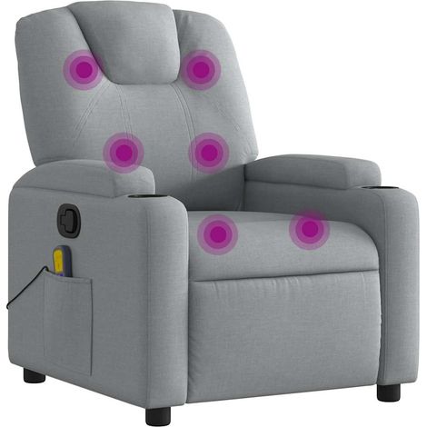 Maison Exclusive - Massagesessel Hellgrau Stoff