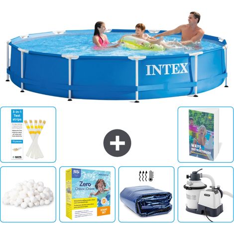 Frame Pool Rund - 366x76 cm - 7-teilig S75