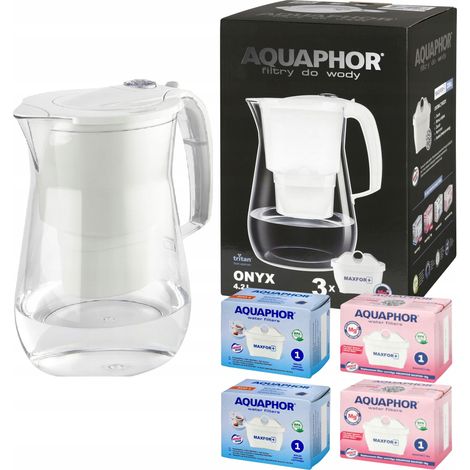 Caraffa filtrante Aquaphor Onyx da 4,2 l con 2 filtri standard e 2 filtri al magnesio (1/5)