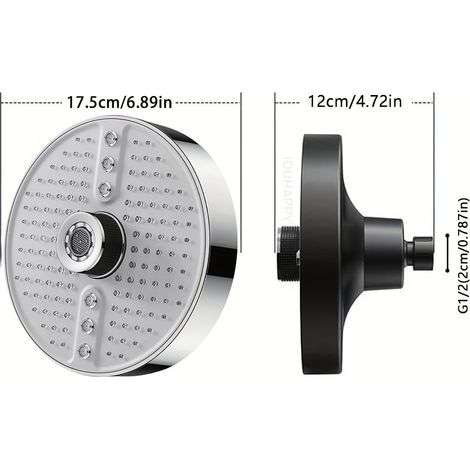 Système de Douche 5-en-1 Moderne – Tête de Douche Murale et à Main avec 5 Modes Effet Pluie, Haute Pression (1/5)