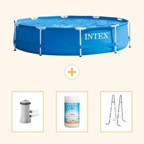 Intex Piscine Tubulaire Ronde - 366x76 cm - 4-pièces SCB84 (1/5)