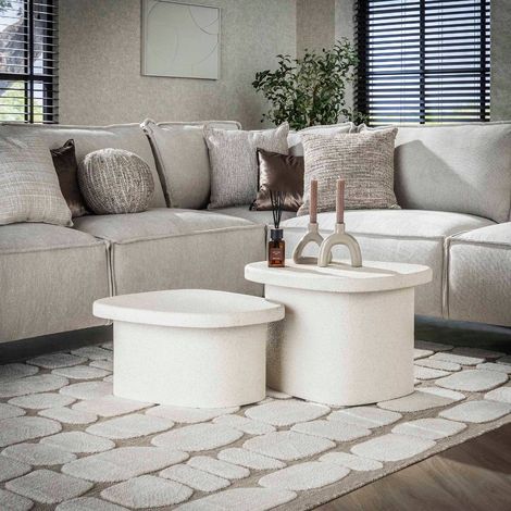 Table basse organique en marbre composite NOLAN (lot de 2) (1/5)