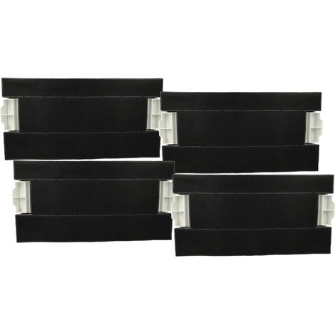 vhbw 4x Aktivkohlefilter kompatibel mit Küppersbusch DWZKB1F, EDIP6600/6700.0, EDIP66000E Dunstabzugshaube - 39,8 x 19,6/17,4 x 2,9 cm