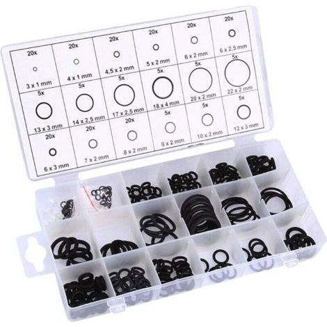 225pcs Joint Torique en Caoutchouc, 18 Tailles Kit Joint Torique Assortiment, Joint d'Étanchéité, Joints Toriques Universel Assortiment, pour la Réparation Robinetterie Automobile (1/5)