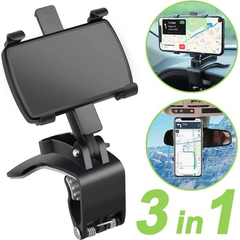 Support Téléphone Voiture - Fixation Clip Spring 360° Rotation - Pour Smartphones 4 À 7 Pouces - 1 Pièce (1/5)