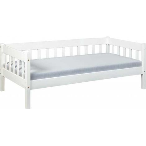 Lit banquette 1 personne 90x200 cm avec sommier blanc (1/5)