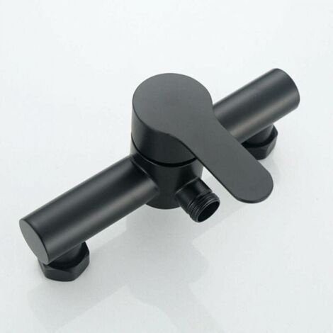 Robinet mitigeur mural baignoire noir – Acier inoxydable 304 – Valve céramique – Installation murale – Jet multi-douche (1/5)