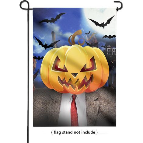4 pièces de drapeaux d Halloween, drapeaux d Halloween, drapeaux de décoration de cour, drapeaux de jardin de sorcières (30×45 cm) (1/3)