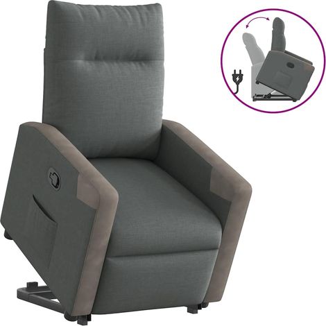 Maison Exclusive - Relaxsessel mit Aufstehhilfe Dunkelgrau Stoff