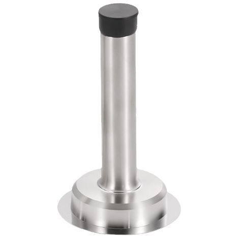 Lot de 2 butées de porte murales en acier inoxydable, butée de porte en acier inoxydable, butée de porte de 12 cm, fixation murale, avec tampon en caoutchouc. Contient des clips muraux et de por (1/5)