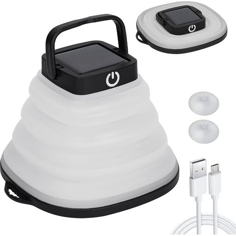 Camping Light Lantern, Lampe LED à énergie Solaire Lanterne LED Pliable Lampe de Camping 3 Modes de Gradation Lampe de Poche Lampe de Camping pour Camp à la Maison Randonnée Pêche Urgences (1/5)