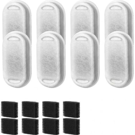 Filtres de rechange pour fontaine à eau pour chat, lot de 8, compatibles avec les distributeurs d'eau en acier inoxydable de 3,2 L et 2,2 L. (1/5)