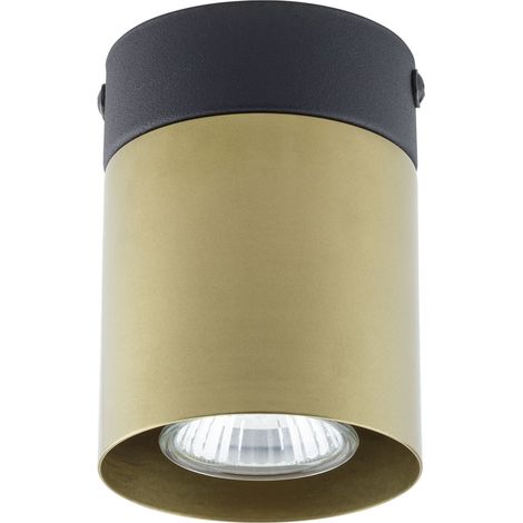 Deckenspot Metall in Gold Schwarz H: 10,5 cm Ø 8 cm GU10 Deckenleuchte Wohnzimmer Flur Küche (1/4)