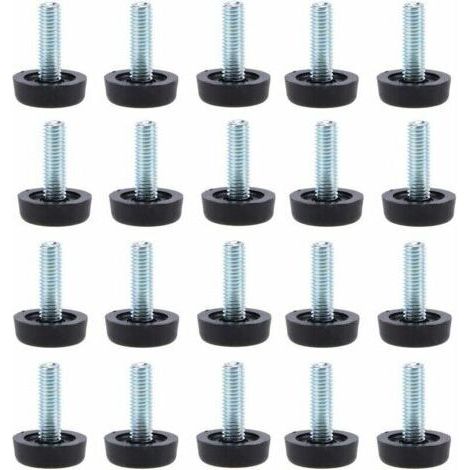 LaBlanc - Lot de 20 Pieds de nivellement pour meubles- M8 x 24 mm, protections pour pieds de table réglables avec tige filetée, 24 mm, pied de nivellement à visser pour meubles (1/5)