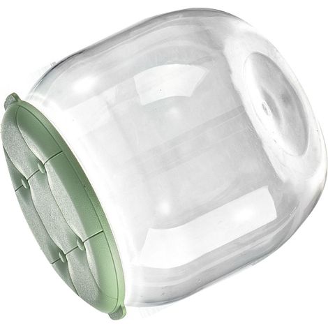 Tabouret de rangement jouets multifonction rond transparent vert salon entrée (1/5)