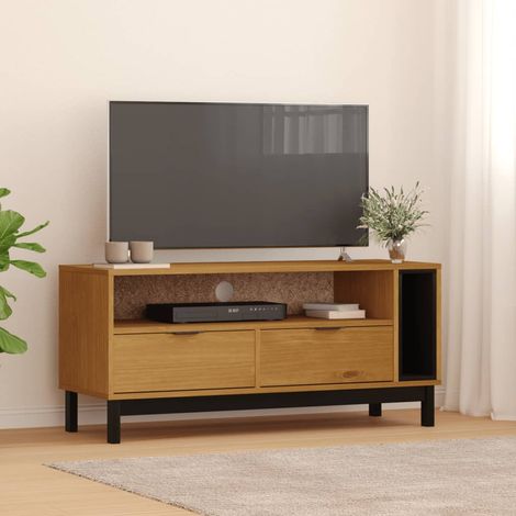 Meuble TV FLAM 110x40x50 cm bois massif de pin (1/5)
