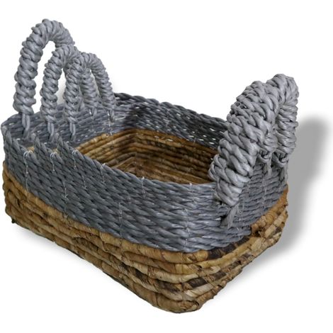 Panier carré en feuille de bananier et raphia Abu-Abu - Ensemble de 3- Vendu par 1 (1/4)