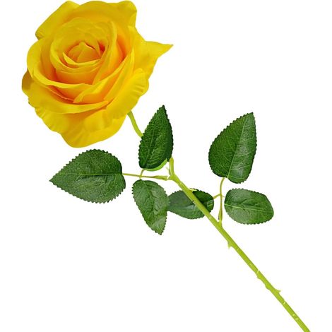 Rose Artificielle en Soie,Fleurs éternelles Tige Unique, pour Bouquets de Mariage, Anniversaires, fêtes, hôtels, décoration de Bureau (Jaune) (1/5)