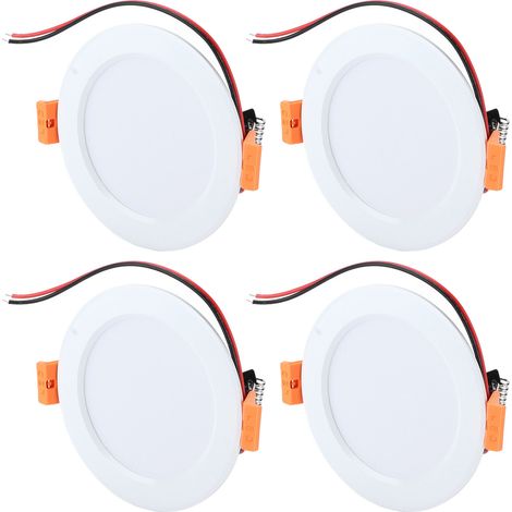 Set mit 4 runden, weißen Deckenleuchten, 10 cm (4 Zoll), für Wohnmobile und Yachten, 300 Lumen, 6000 K, 12 V Gleichstromversorgung, 3 W (1/5)