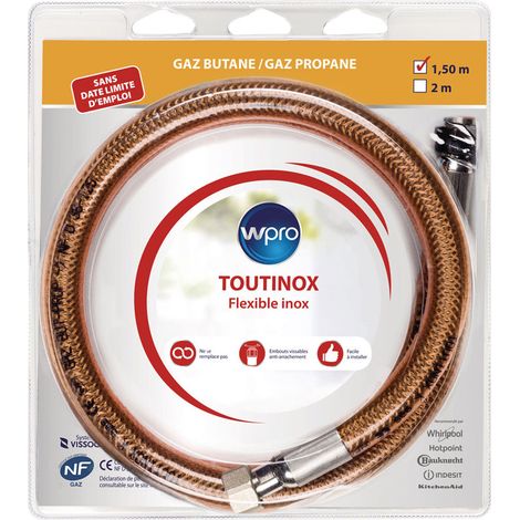 Ersatzteil - Gasschlauch TBE150 (flexibler Edelstahl, PVC-Ummantelung 1,5m) -  -