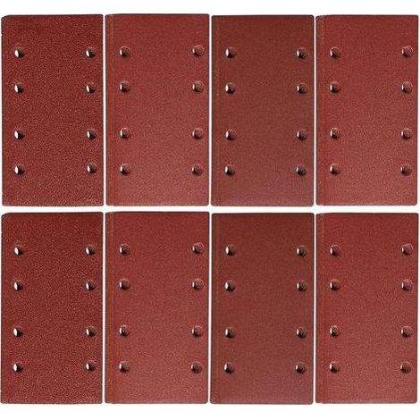 Packung mit 10 Schleifblättern 93 x 185 mm – Quadratisches, selbstklebendes Schleifpapier mit 8 Löchern – 1000 verschiedene Körnungen – zum Polieren und Entrosten (1/5)