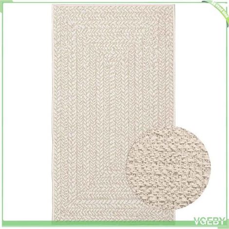 4010358 Tapis ZIZUR crème 60x110 cm aspect de jute intérieur extérieur (1/5)