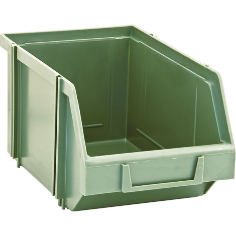 Set 9 contenitori a bocca di lupo in PST AU - L 151 x H 128 x P 240 mm - Verde