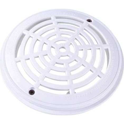 Grille de fond de piscine ronde, diamètre 20,3 cm, facile à installer (base + couvercle), blanche (1/5)