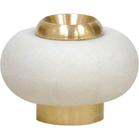 Itar – Butoir de porte au sol en laiton – Joint caoutchouc blanc – Fixation au sol avec vis laiton – Diamètre 30 mm