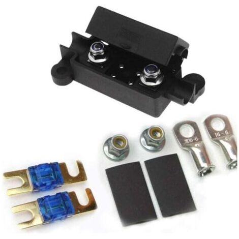 Autosicherung, Sicherungshalter und Mini-Autoabdeckung – 100 A mit plattierten, Midi-, Anschlussklemmen und Schrumpfsicherungen