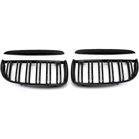 Frontstoßstangengrill im Rennsport-Design für BMW E90 E91 3er Reihe (2005–2012) 320i, 325i, 330i – Doppellamellen-Ersatzgrill – Schwarz
