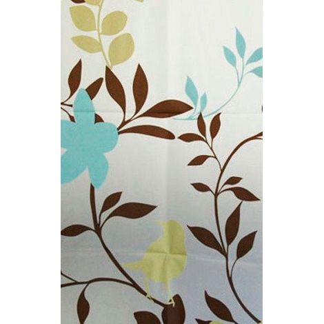 Rideau de douche 180x180cm, vinyle, fleurs (1/2)