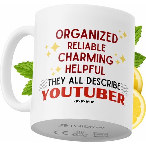Lustige Tasse für YouTuber – Kaffee- oder Teetasse mit witzigem Textdesign – ideal für Geburtstage, Namenstage, Feiertage und besondere Anlässe. Hochwertige Tasse für Zuhause, Büro und Arbeit. Farbe: 