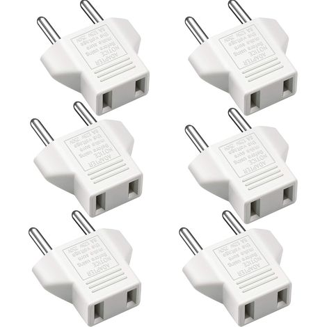 US-zu-EU-Adapter, [6er-Pack] 2-polig CN China US-Amerika auf 2-polig EU (1/5)