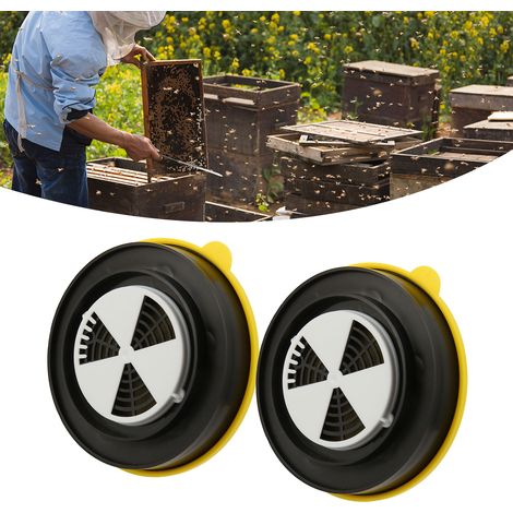 2 runde Begasungsschalen für Bienenmilben, Verdampfer zur Begasung und Beseitigung von Milben in Bienenstöcken, mit Bienenmedikamenten und Imkerwerkzeugen. (1/5)