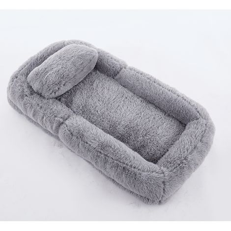 ELVMI Sillón de Suelo Plegable con Respaldo Ajustable en 5 Posiciones, Convertible en Cama, Poliéster Gris Claro, 102 x 89 x 88 cm (1/5)
