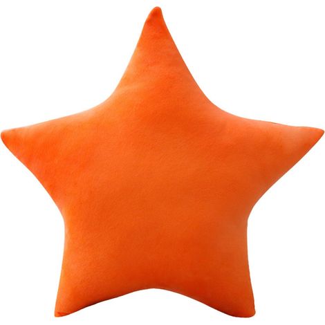 Coussin Étoile - 45 x 45 cm - Tissu Court - Décoration Intérieure Chambre Canapé - Orange - Unité (1/5)